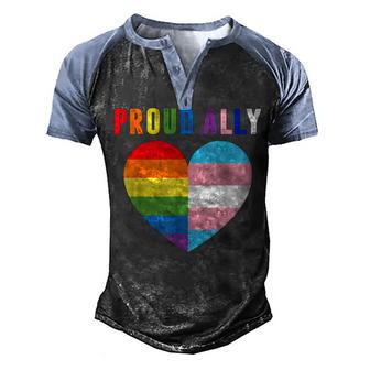 Proud Ally Pride Lgbt Transgender Flag Heart Gay Lesbian V2 Men's Henley Shirt Raglan Sleeve 3D Print T-shirt - Thegiftio UK