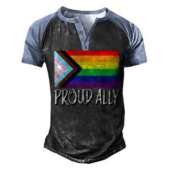 Proud Ally Pride Month Lgbtq Black Pride Flag Funny Men's Henley Shirt Raglan Sleeve 3D Print T-shirt - Thegiftio UK