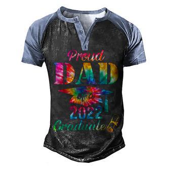 Proud Dad Of A 2022 Graduate Tie Dye Senior 22 Class 2022 Men's Henley Shirt Raglan Sleeve 3D Print T-shirt - Thegiftio UK