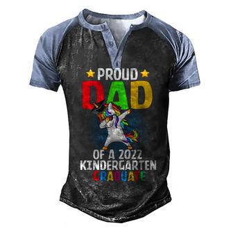 Proud Dad Of A 2022 Kindergarten Graduate Unicorn Dabbing Men's Henley Shirt Raglan Sleeve 3D Print T-shirt - Thegiftio UK