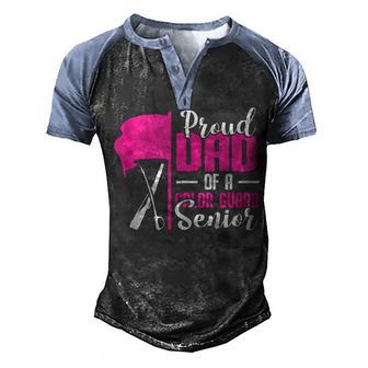 Proud Dad Of A Color Guard Senior 2022 Men's Henley Shirt Raglan Sleeve 3D Print T-shirt - Thegiftio UK