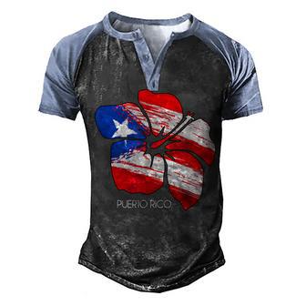 Puerto Rico Culture Roots Amapola Boricua Flag Men's Henley Shirt Raglan Sleeve 3D Print T-shirt - Thegiftio UK
