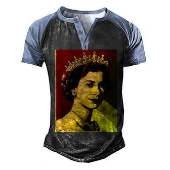 Queen Elizabeths Platinum Jubilee 2022 Uk Union Jack Flag Men's Henley Shirt Raglan Sleeve 3D Print T-shirt - Thegiftio UK