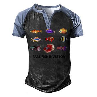 Rare Fish Investor - Funny Fishing Season Men's Henley Shirt Raglan Sleeve 3D Print T-shirt - Thegiftio UK
