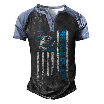 Reel Cool Grampy Fishing Dad Gifts Fathers Day Fisherman Men's Henley Shirt Raglan Sleeve 3D Print T-shirt - Thegiftio UK