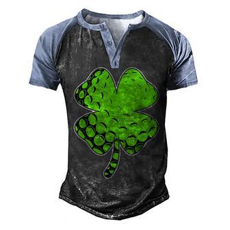 Retro Shamrock Golf Sport St Patricks Day Costume Men's Henley Shirt Raglan Sleeve 3D Print T-shirt - Thegiftio UK