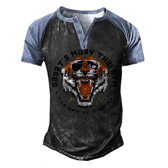 Sagats Muay Thai Gym Men's Henley Shirt Raglan Sleeve 3D Print T-shirt - Thegiftio UK