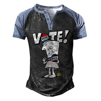 Schoolhouse Rock Vote With Bill Men's Henley Shirt Raglan Sleeve 3D Print T-shirt - Thegiftio UK