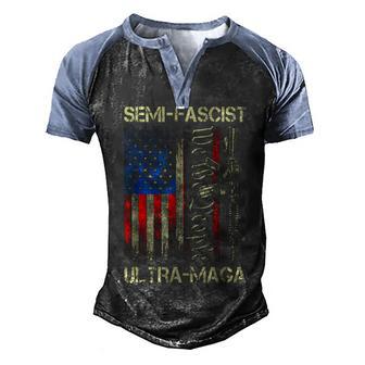 Semi-Fascist Ultra Maga Political Humor Biden Quotes Us Flag Men's Henley Shirt Raglan Sleeve 3D Print T-shirt - Thegiftio UK