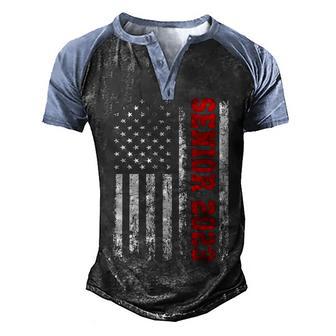Senior 2023 American Flag Usa Graduation Class Of 2023 V2 Men's Henley Shirt Raglan Sleeve 3D Print T-shirt - Thegiftio UK