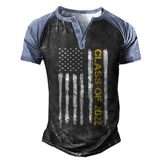 Senior Class Of 2022 Patriotic American Flag Graduation Men's Henley Shirt Raglan Sleeve 3D Print T-shirt - Thegiftio UK