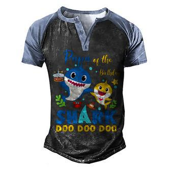 Shark Birthday Kids Kids Father Daddy Birthday Kid Men's Henley Shirt Raglan Sleeve 3D Print T-shirt - Thegiftio UK