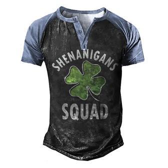 Shenanigans Squad Irish Shamrock Funny Saint Patricks Day Men's Henley Shirt Raglan Sleeve 3D Print T-shirt - Thegiftio UK