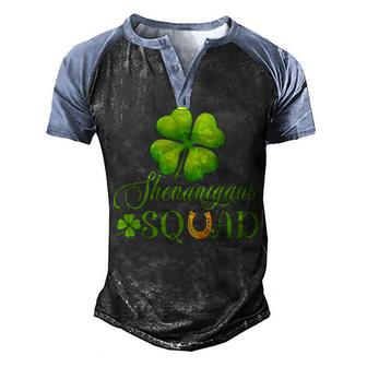 Shenanigans Squad St Patricks Day Shamrock Clover Men's Henley Shirt Raglan Sleeve 3D Print T-shirt - Thegiftio UK