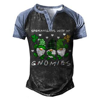 Shenanigans With My Gnomies St Patricks Day Gnome Shamrock Men's Henley Shirt Raglan Sleeve 3D Print T-shirt - Thegiftio UK