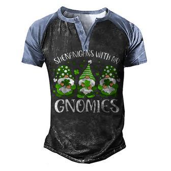 Shenanigans With My Gnomies St Patricks Day Gnome Shamrock Men's Henley Shirt Raglan Sleeve 3D Print T-shirt - Thegiftio UK