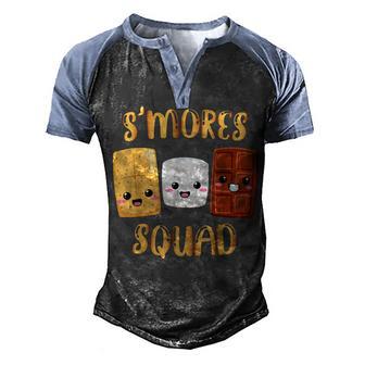 Smores Marshmallows Funny Smores Squad Camping Campfire Men's Henley Shirt Raglan Sleeve 3D Print T-shirt - Thegiftio UK