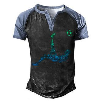 Soccer Players Youth Men Boys Kids Men's Henley Shirt Raglan Sleeve 3D Print T-shirt - Thegiftio UK