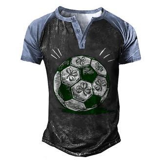 Soccer Shamrock St Patricks Day V2 Men's Henley Shirt Raglan Sleeve 3D Print T-shirt - Thegiftio UK