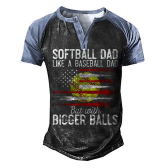 Softball Dad Like A Baseball Dad Definition Us Flag Men's Henley Shirt Raglan Sleeve 3D Print T-shirt - Thegiftio UK
