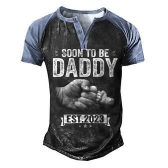 Soon To Be Daddy 2023 Gender Reveal Pregnancy Baby Shower Men's Henley Shirt Raglan Sleeve 3D Print T-shirt - Thegiftio UK