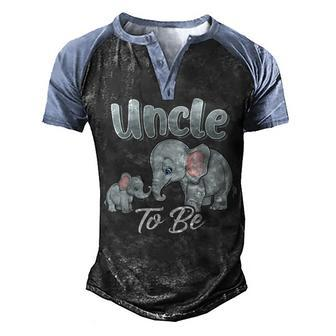 Soon Uncle To Be Elephants For Baby Shower Gender Reveal Men Men's Henley Shirt Raglan Sleeve 3D Print T-shirt - Thegiftio UK