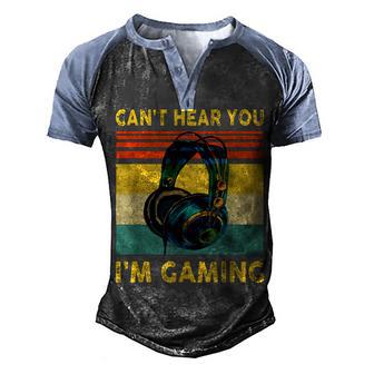 Sorry I Cant Hear You Im Gaming Retro Gamer Gifts Boys Men Men's Henley Shirt Raglan Sleeve 3D Print T-shirt - Thegiftio UK