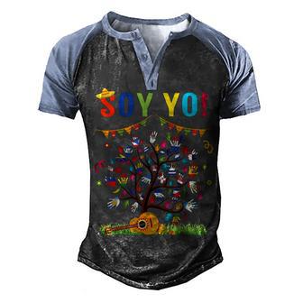 Soy Yo National Hispanic Heritage Month Latin Flags Tree Men's Henley Shirt Raglan Sleeve 3D Print T-shirt - Thegiftio UK