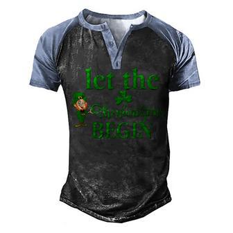 St Patricks Day Let The Shenanigans Begin 2022 Shamrock Men's Henley Shirt Raglan Sleeve 3D Print T-shirt - Thegiftio UK