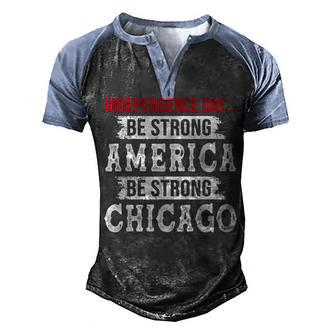 Strong American Pray For Chicago Chicago Shooting Men's Henley Shirt Raglan Sleeve 3D Print T-shirt - Seseable