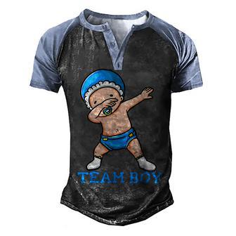 Team Boy Gender Reveal Party Pink Blue Baby Announcement Men's Henley Shirt Raglan Sleeve 3D Print T-shirt - Thegiftio UK
