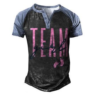 Team Girl Gender Reveal Party Team Pink Baby Announcement Men's Henley Shirt Raglan Sleeve 3D Print T-shirt - Thegiftio UK
