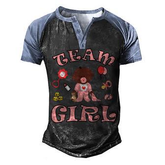 Team Girl Gender Reveal Party Team Pink Baby Announcement V10 Men's Henley Shirt Raglan Sleeve 3D Print T-shirt - Thegiftio UK