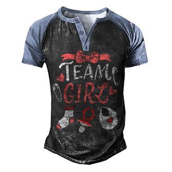 Team Girl Gender Reveal Party Team Pink Baby Announcement V3 Men's Henley Shirt Raglan Sleeve 3D Print T-shirt - Thegiftio UK
