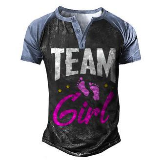 Team Girl Gender Reveal Party Team Pink Baby Announcement V8 Men's Henley Shirt Raglan Sleeve 3D Print T-shirt - Thegiftio UK