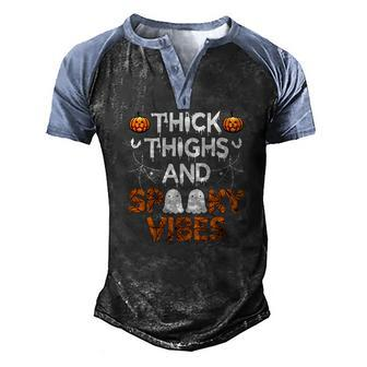 The Boos Thick Thights And Spooky Vibes Halloween Men's Henley Shirt Raglan Sleeve 3D Print T-shirt - Seseable
