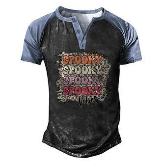 Thick Thights And Spooky Vibes Happy Halloween Retro Style Men's Henley Shirt Raglan Sleeve 3D Print T-shirt - Seseable