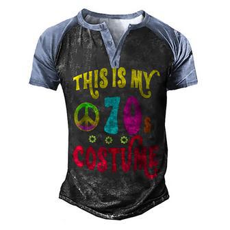 This Is My 70S Costume Funny Groovy Peace Halloween Men's Henley Shirt Raglan Sleeve 3D Print T-shirt - Thegiftio UK