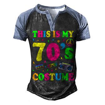 This Is My 70S Costume Funny Groovy Peace Halloween Men's Henley Shirt Raglan Sleeve 3D Print T-shirt - Thegiftio UK