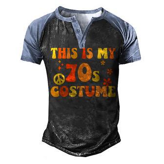 This Is My 70S Costume Retro Halloween Peace Hippie Men's Henley Shirt Raglan Sleeve 3D Print T-shirt - Thegiftio UK