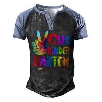 Tie Dye Peace Out Kindergarten Last Day Of School Summer V3 Men's Henley Shirt Raglan Sleeve 3D Print T-shirt - Thegiftio UK