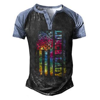 Tie Dye Us Flag Lunch Lady Back To School Men's Henley Shirt Raglan Sleeve 3D Print T-shirt - Thegiftio UK