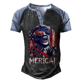 Trump Merica 4Th Of July Men Boys Kids Murica Men's Henley Shirt Raglan Sleeve 3D Print T-shirt - Thegiftio UK