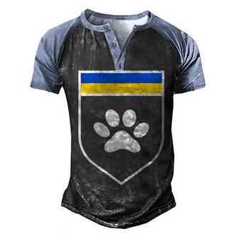 Ukraine Pet Awareness Flag Support Ukrainian Pets Animals V2 Men's Henley Shirt Raglan Sleeve 3D Print T-shirt - Thegiftio UK