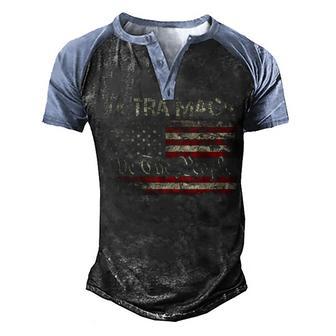 Ultra Maga Anti Biden American Flag Pro Trump Men's Henley Shirt Raglan Sleeve 3D Print T-shirt - Thegiftio UK