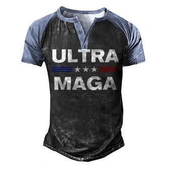 Ultra Maga United State Flag Men's Henley Shirt Raglan Sleeve 3D Print T-shirt - Thegiftio UK