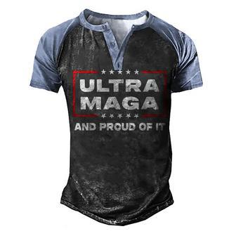 Ultra Maga United State Flag V2 Men's Henley Shirt Raglan Sleeve 3D Print T-shirt - Thegiftio UK