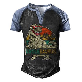 Unclesaurus T Rex Dinosaur Uncle Saurus Family Matching Men's Henley Shirt Raglan Sleeve 3D Print T-shirt - Thegiftio UK