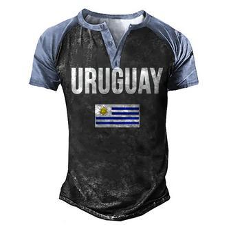 Uruguay Uruguayan Flag Souvenir Gift Camiseta Bandera Men's Henley Shirt Raglan Sleeve 3D Print T-shirt - Thegiftio UK