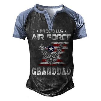 Us Air Force Proud Granddad -Proud Air Force Granddad Father Men's Henley Shirt Raglan Sleeve 3D Print T-shirt - Thegiftio UK